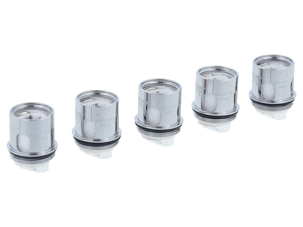 GeekVape Mesh-X1 Verdampferköpfe in verschiedenen Perspektiven, ideal für ein optimales Dampferlebnis bei 60-70 Watt.
