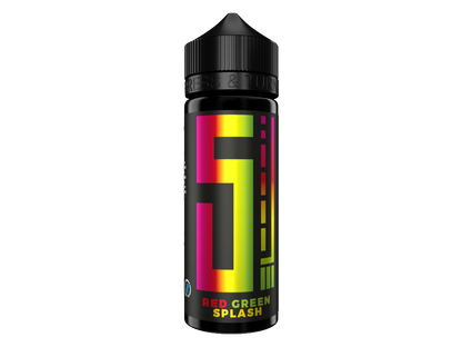 5EL Longfills 10 ml Red Green Splash Aroma für E-Zigaretten mit dem Geschmack von roten und grünen Äpfeln, in einer 120ml Chubby Gorilla Flasche.