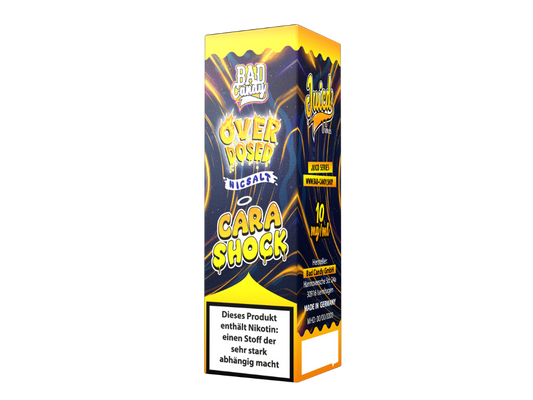 Bad Candy Liquids Juicd Nikotinsalz Liquid Cara Shock - Flasche mit 10ml Keks, Karamell, und Schokolade Aromen in der Stärke 10mg/ml.