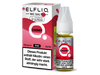 Detailansicht des ELFLIQ Cherry Nikotinsalz Liquids, zeigt die Verpackung und die Inhaltsstoffe auf einem weißen Hintergrund.