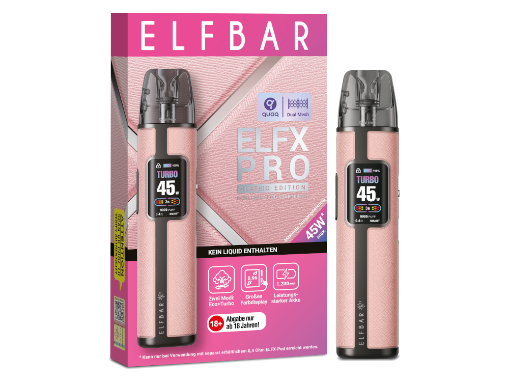 Elfbar - Elfx Pro E-Zigaretten Set mit 1200 mAh Akku - Fokus auf die einstellbare Airflow-Control für individuelle Anpassungen.