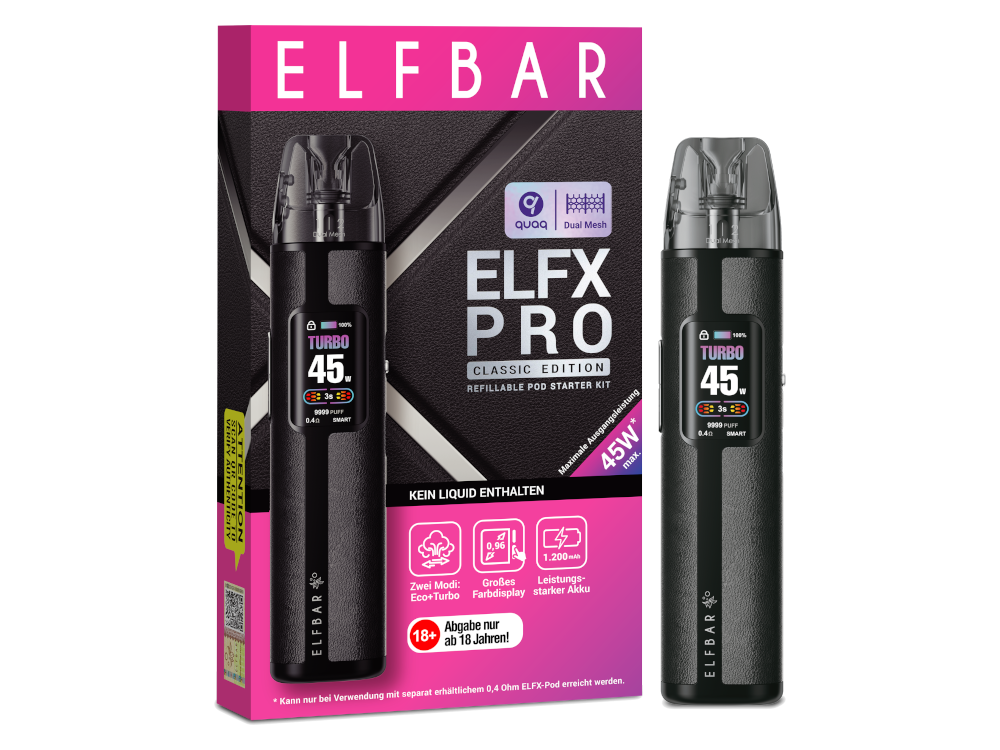 Elfbar - Elfx Pro E-Zigarette beim Top-Filling Prozess, der eine einfache Liquidbefüllung ermöglicht.