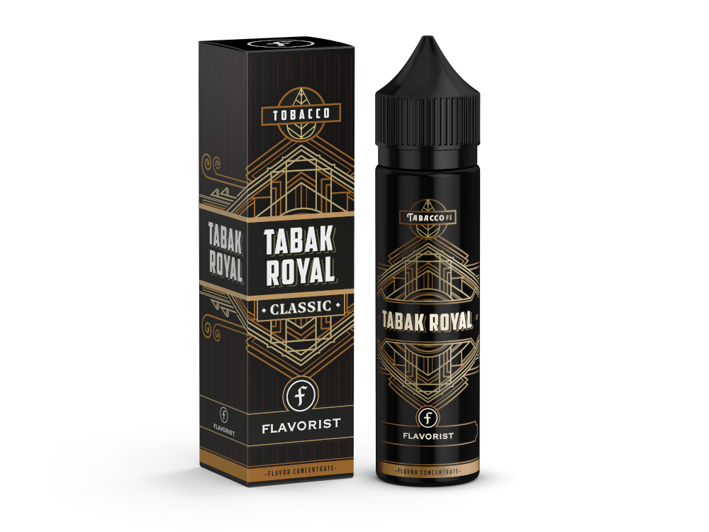 Flavorist - Tabak Royal Longfills 10 ml - Classic Aroma in einer 60 ml Chubby Gorilla Flasche, die Tabak, Pistazien, Vanillekeks und Karamell vereint.