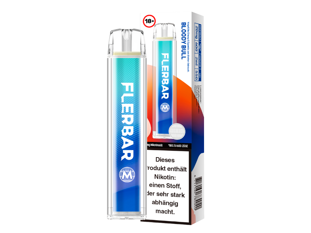 Die Flerbar - M Einweg E-Zigarette, ideal für ein effektives Dampferlebnis ohne Aufladen oder Nachfüllen.