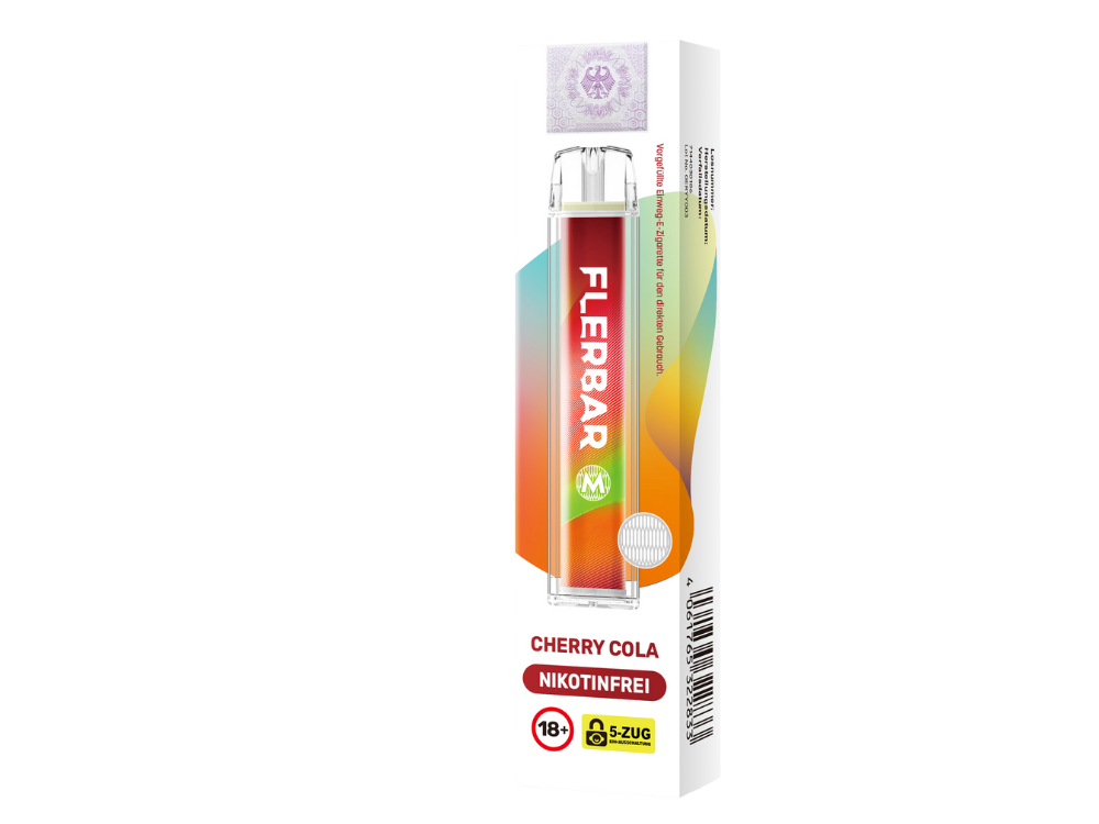 Blick auf das Ladegerät der Flerbar M E-Zigarette, das die Akkukapazität von 550 mAh präsentiert.