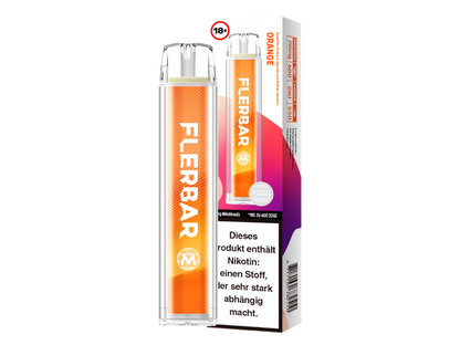 Flerbar - M Einweg E-Zigarette, präsentiert in einer attraktiven und modernen Verpackung.