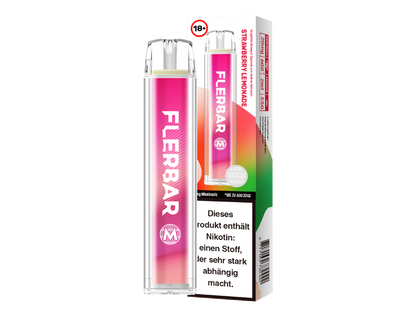 Flerbar - M Einweg E-Zigarette, die eine einfache Handhabung und eine Vielzahl von Nikotinstärken bietet.