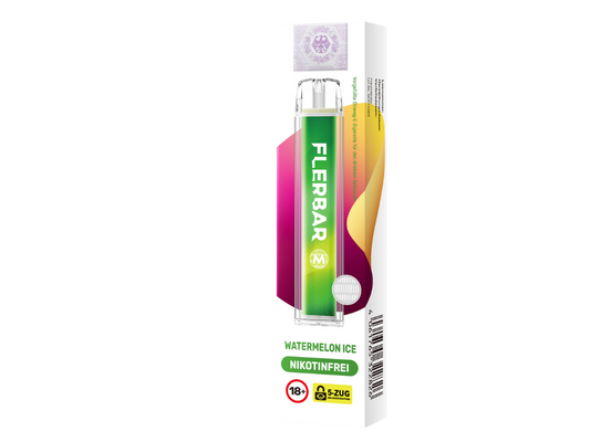 Flerbar M Einweg E-Zigarette in verschiedenen Geschmacksrichtungen, 0mg Nikotin, 550 mAh und 600 Züge, ideal für Dampfer und Neueinsteiger.