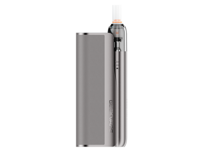 Die Wenax M1 Mini E-Zigarette im GeekVape - Wenax M Starter Set mit offenem Tank und Sichtfenster für die Flüssigkeitsanzeige.