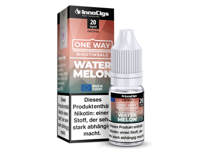 InnoCigs Nikotinsalz Liquid - Watermelon 20 mg/ml, hochdosiert mit Geschmacksrichtung Wassermelone, ideal für E-Zigaretten.