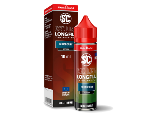 SC Red Line Blueberry Longfills 10 ml - Intensives Blaubeeren Aroma für E-Zigaretten in einer 60 ml Flasche, ideal für Dampfer, die fruchtige Geschmäcker bevorzugen.