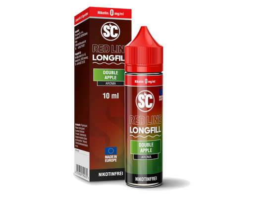 SC Red Line Double Apple Longfills 10 ml - Intensiviertes Aroma für E-Zigaretten mit fruchtiger Apfelnote und erfrischendem Menthol.