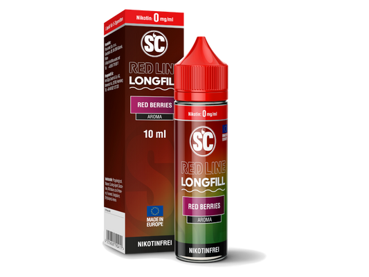 SC Red Line Red Berries Longfills 10 ml - Intensives Fruchtaroma mit Frische für E-Zigaretten, perfekter erfrischender Geschmack mit roten Früchten und Cooling-Effekt.