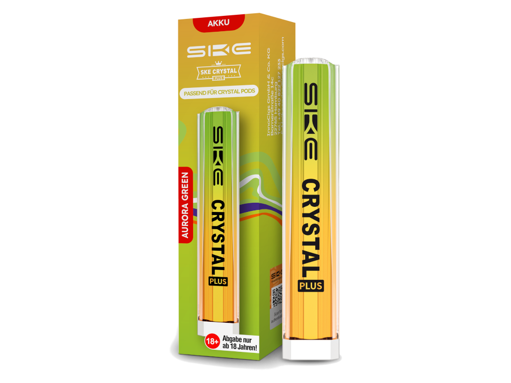 SKE Crystal Plus Akku 400 mAh von RavenSmoke DE, Lebensstilaufnahme, die die Benutzerfreundlichkeit des Produkts demonstriert.
