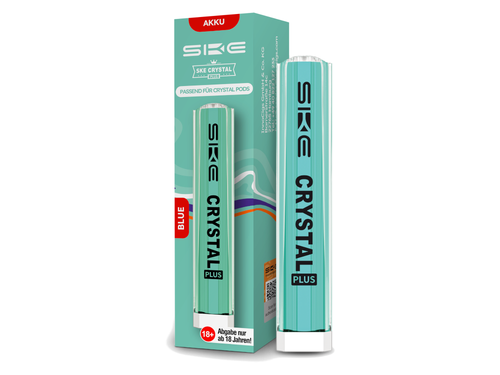 SKE Crystal Plus Akku 400 mAh von RavenSmoke DE, Ansicht des Akkus mit einem Fokus auf den USB-C-Anschluss.
