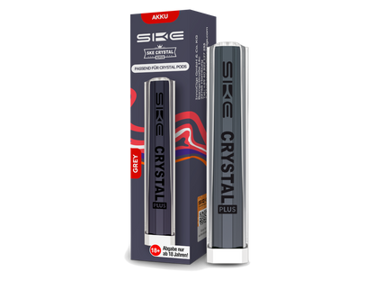 SKE Crystal Plus Akku 400 mAh von RavenSmoke DE, Bild des Akkus in Verwendung mit kompatiblen Pods.