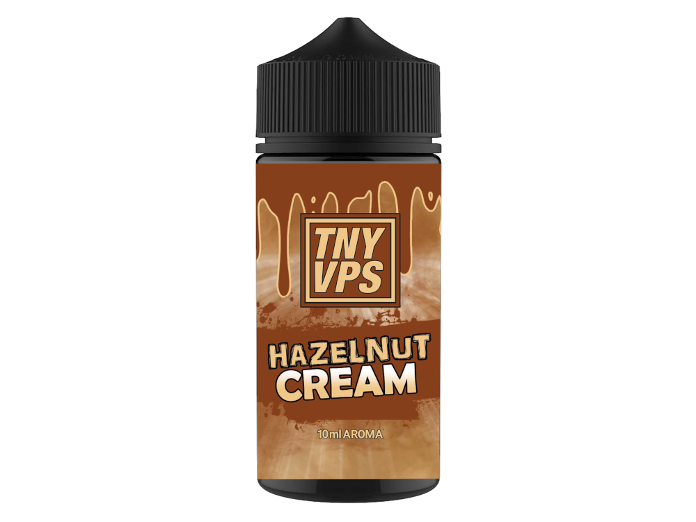 TNYVPS Longfills 10 ml Hazelnut Cream - Flasche mit intensivem Haselnuss Aroma, kombiniert mit Vanille und Joghurt. Ideales Produkt für E-Zigaretten-Dampfer.