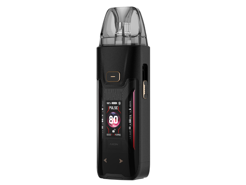 Nahaufnahme der Vaporesso Luxe XR MAX 2 mit 3200 mAh Akku und 80 Watt Leistung.