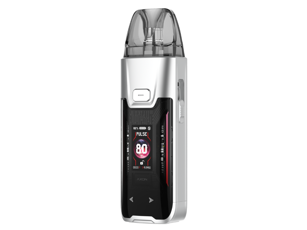 Detailaufzeichnung von Vaporesso Luxe XR MAX 2, ausgestattet mit AXON Chipsatz für optimales Dampfen.