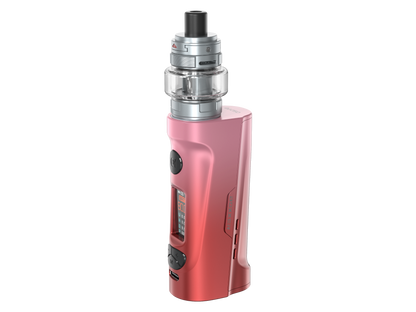 Nahaufnahme des Aspire Boxxer E-Zigaretten Sets mit verschiedenen Betriebsmodi: VW, VV, Bypass, TC und CPS.