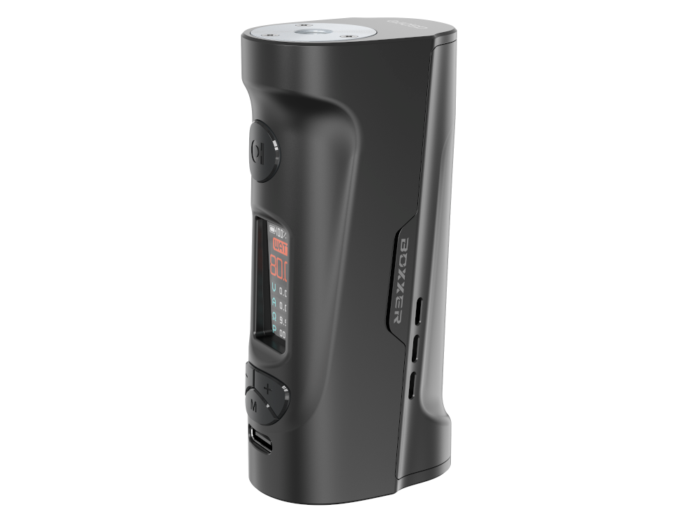 Aspire Boxxer 80 Watt Akkuträger mit ergonomischem Design und 0,96 Zoll TFT-Display in Nahaufnahme