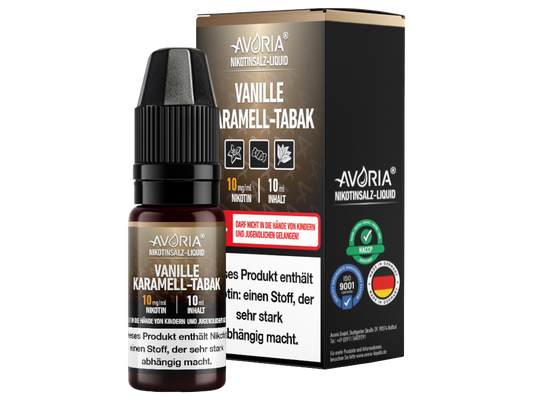 Avoria - Nikotinsalz Liquid - Vanille-Karamell-Tabak
