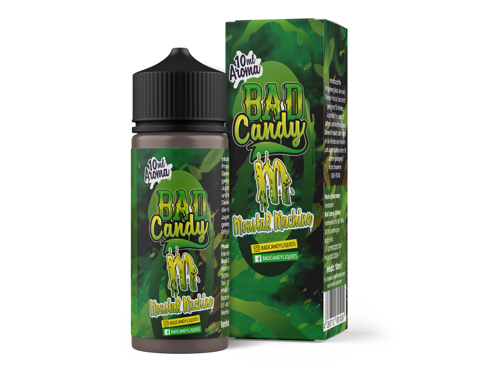Bad Candy Aroma Monstar Machine 10ml - Flasche mit Aroma für E-Zigaretten, Geschmack von Energydrink, Longfill