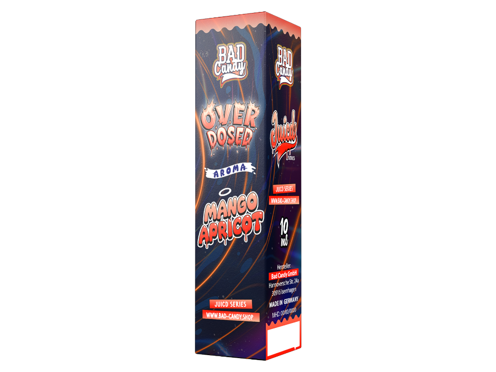 Bad Candy Liquids Juicd Longfills 10ml - Aromen von Mango und Aprikose in einer 60 ml Flasche, ideal für individuelle E-Liquid Kreationen.