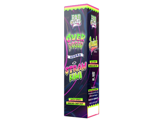 Bad Candy Liquids Juicd Longfills 10ml - Straw Kiwi E-Liquid Aroma in einer 60ml Flasche, ideal für Dampfer, die fruchtige Frische und die Kombination aus süßen Erdbeeren und Kiwis genießen möchten.