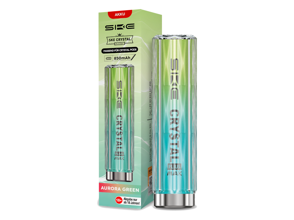 SKE Crystal Plus MAX Akku 850 mAh mit Airflow Control und Zugautomatik in hochwertiger Darstellung