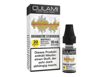 Culami Nikotinsalz Liquid - Brombeere Eisbonbon in 10 ml Flasche, ideal für E-Zigaretten Nutzer, mit 20 mg/ml Nikotin.