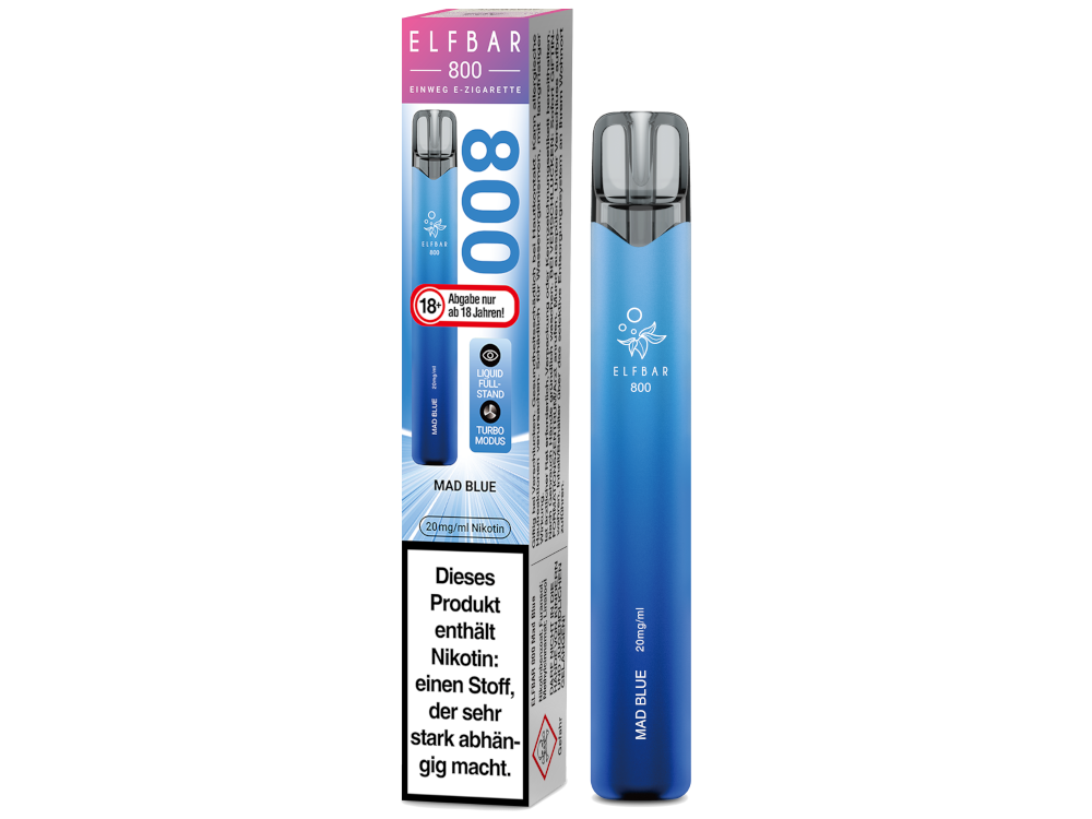 Elfbar 800 mit Fokus auf den 550 mAh Akku und der Leistung von bis zu 800 Zügen.