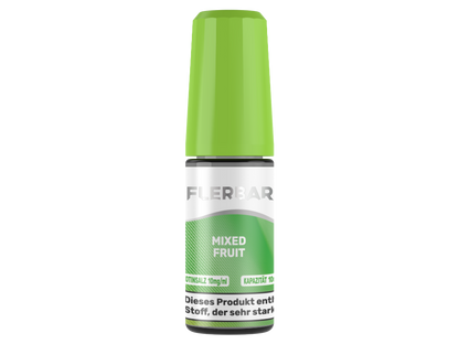 Detailansicht des Flerbar Liquid - Nikotinsalz Liquid - Mixed Fruit mit verschiedenen Nikotinstärken 10 mg/ml und 20 mg/ml.