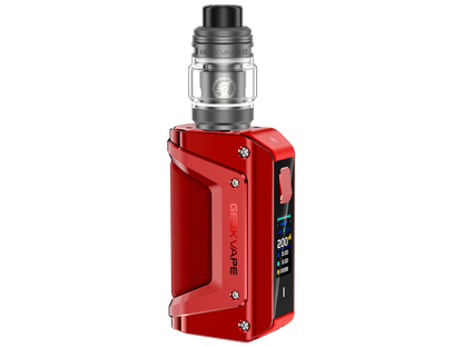 Heller Bildschirm des GeekVape - Aegis Legend 3, der alle wichtigen Dampfparameter anzeigt.
