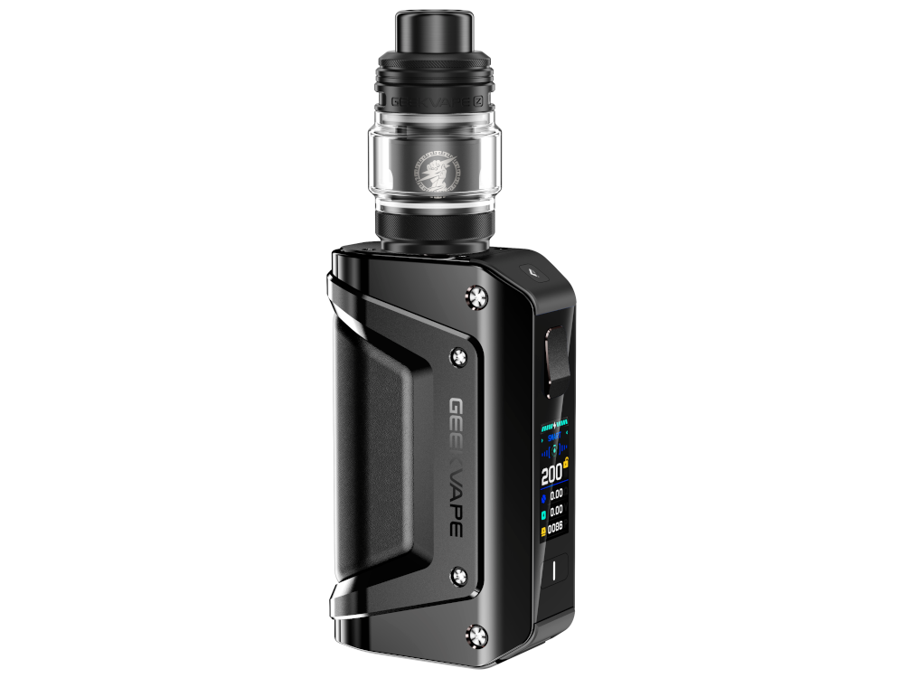 Packungsinhalt des GeekVape - Aegis Legend 3 E-Zigaretten Sets, zeigt Zubehör und Anleitung.