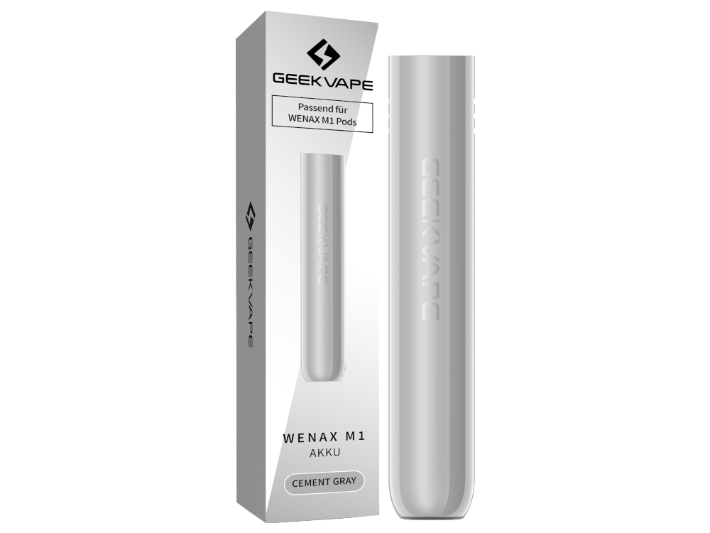 Nahaufnahme des GeekVape Wenax M1, der innovative E-Zigaretten Akku mit 800 mAh und modernem USB-C Anschluss.