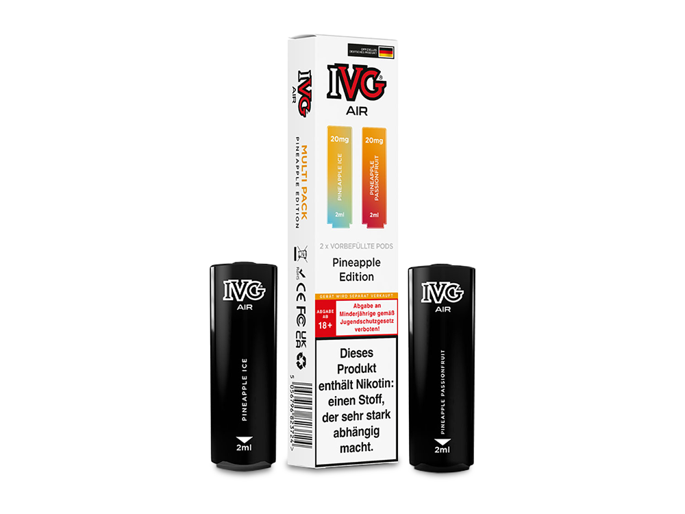 IVG AIR Pod Multi Flavour Edition – 2 Stück pro Packung mit integrierter 1,0 Ohm Mesh Coil für ein erstklassiges Dampferlebnis.
