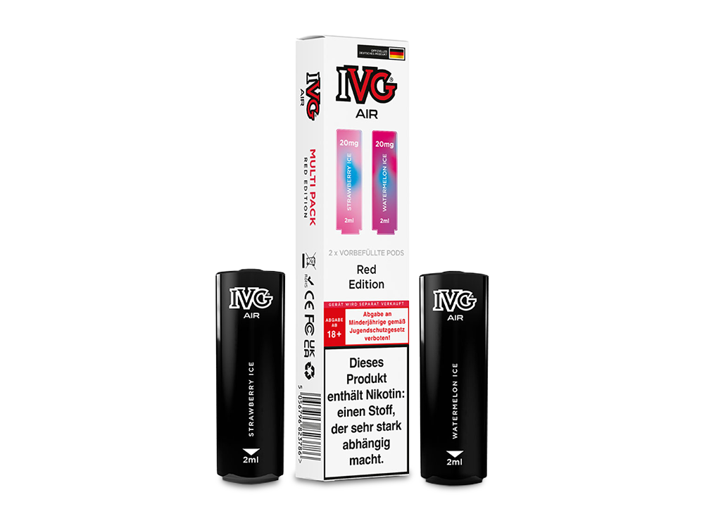 IVG AIR Pod Multi Flavour Edition - Zweiteilige Packung mit zwei unterschiedlichen Aromen für ein einzigartiges Dampferlebnis.