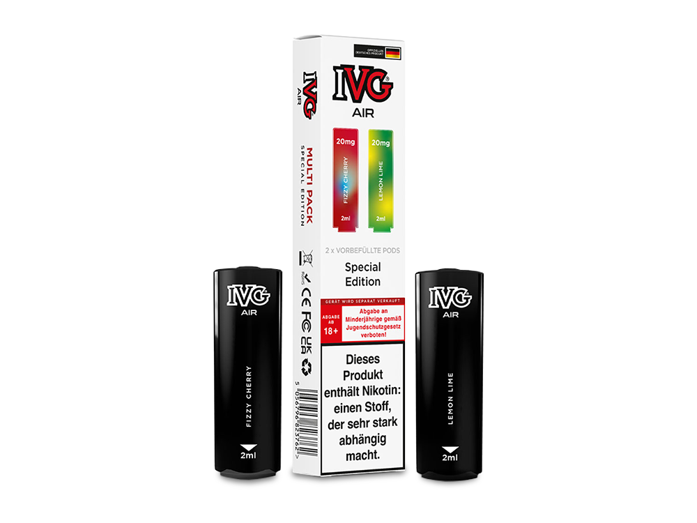 IVG AIR Pod Multi Flavour Edition - Vielfalt an Geschmäckern, wie Strawberry Ice und Watermelon Ice, in einer benutzerfreundlichen Cartridge.
