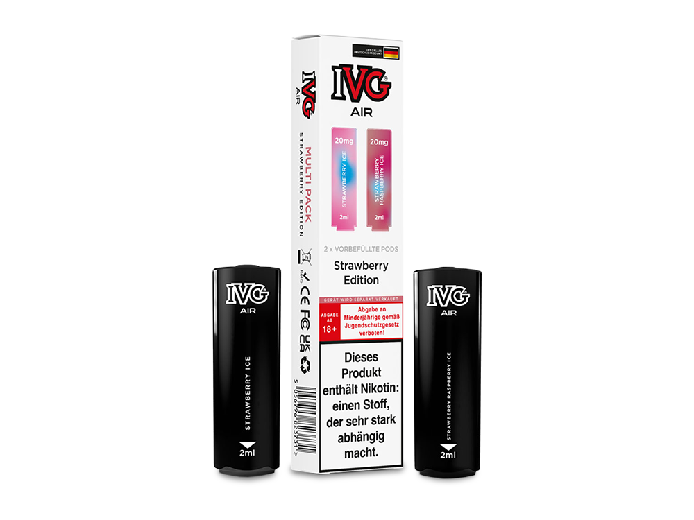 IVG AIR Pod Multi Flavour Edition - Geeignet für den AIR 2in1 Akku mit wechselbaren Geschmäckern und Nikotinsalz-Liquid 20mg/ml.
