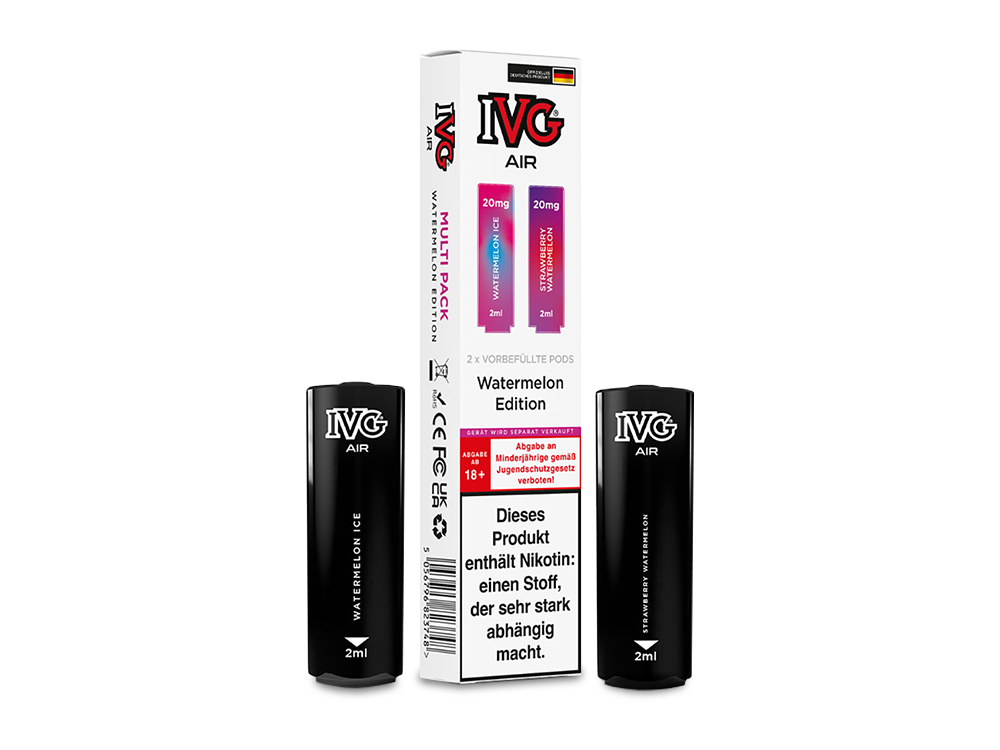 IVG AIR Pod Multi Flavour Edition - Hochwertige vorbefüllte Cartridge mit 2ml Inhalt und 1,0 Ohm Mesh Coil für ein erstklassiges Dampferlebnis.