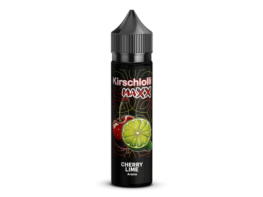 Kirschlolli Maxx Longfills 10ml - Cherry Lime, harmonische Kombination aus Kirsche und Limette in einer 60ml Flasche mit nikotinfreier Aroma-Essenz.