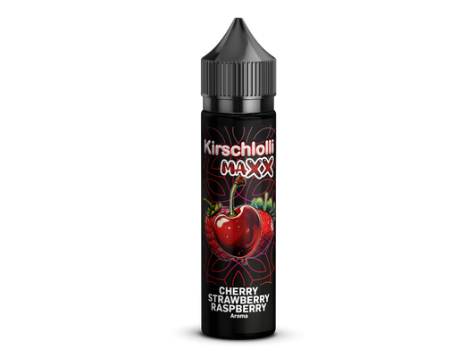 Kirschlolli Maxx - Longfills 10ml - Cherry Strawberry Raspberry, aromatische Mischung mit Kirsche, Erdbeere und Himbeere in einer 60 ml Flasche mit 10 ml nikotinfreiem Aroma.