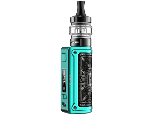 Lost Vape Thelema Mini 45W E-Zigaretten Set mit einem klaren Blick auf das 0,69 Zoll große Display.