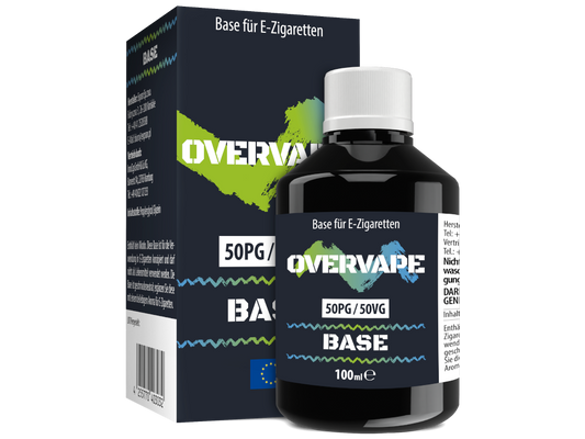 Overvape Base 100 ml nikotinfreies PG/VG E-Liquid Basis für Selbstmischer.