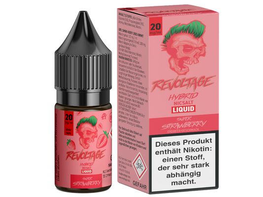 Revoltage  - Hybrid Nikotinsalz Liquid - Super Strawberry - 10mg/ml - 20mg/ml