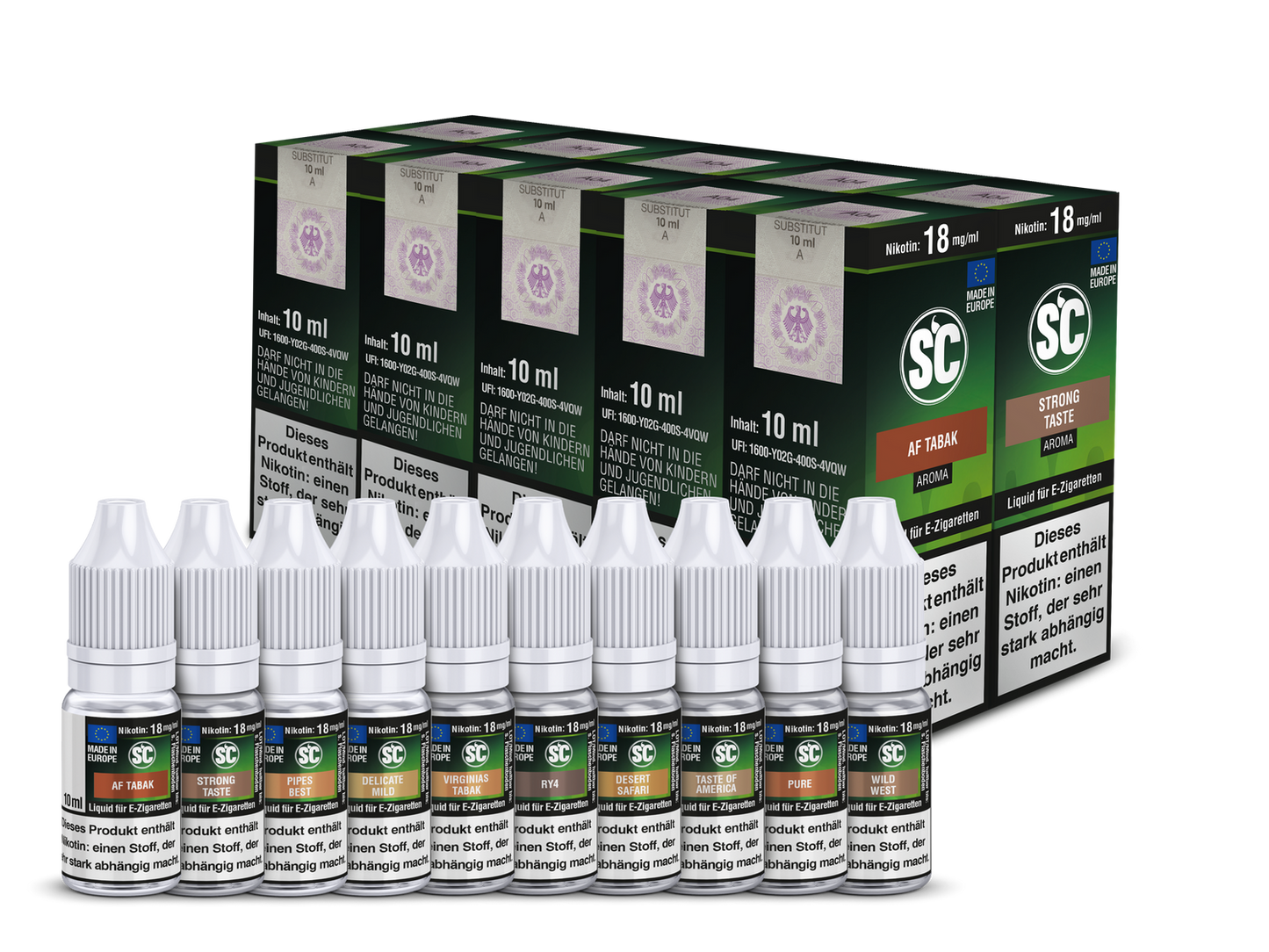 Tobacco Probierbox E-Zigaretten Liquid von SC