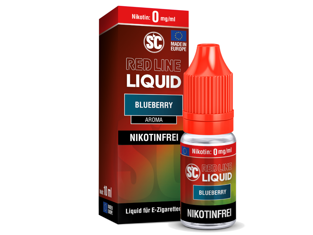 SC - Red Line - Blueberry Liquid, eine elegante Flasche mit frischem Blaubeergeschmack, optimal für Dampfer.