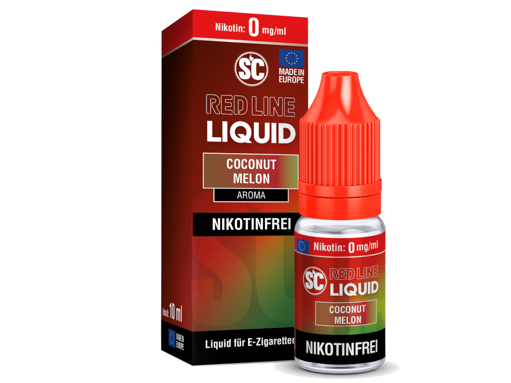 SC Red Line Coconut Melon Nikotinsalz Liquid in einer E-Zigarette, ideal für den direkten Gebrauch.