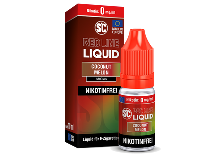 SC Red Line Coconut Melon Nikotinsalz Liquid in einer E-Zigarette, ideal für den direkten Gebrauch.